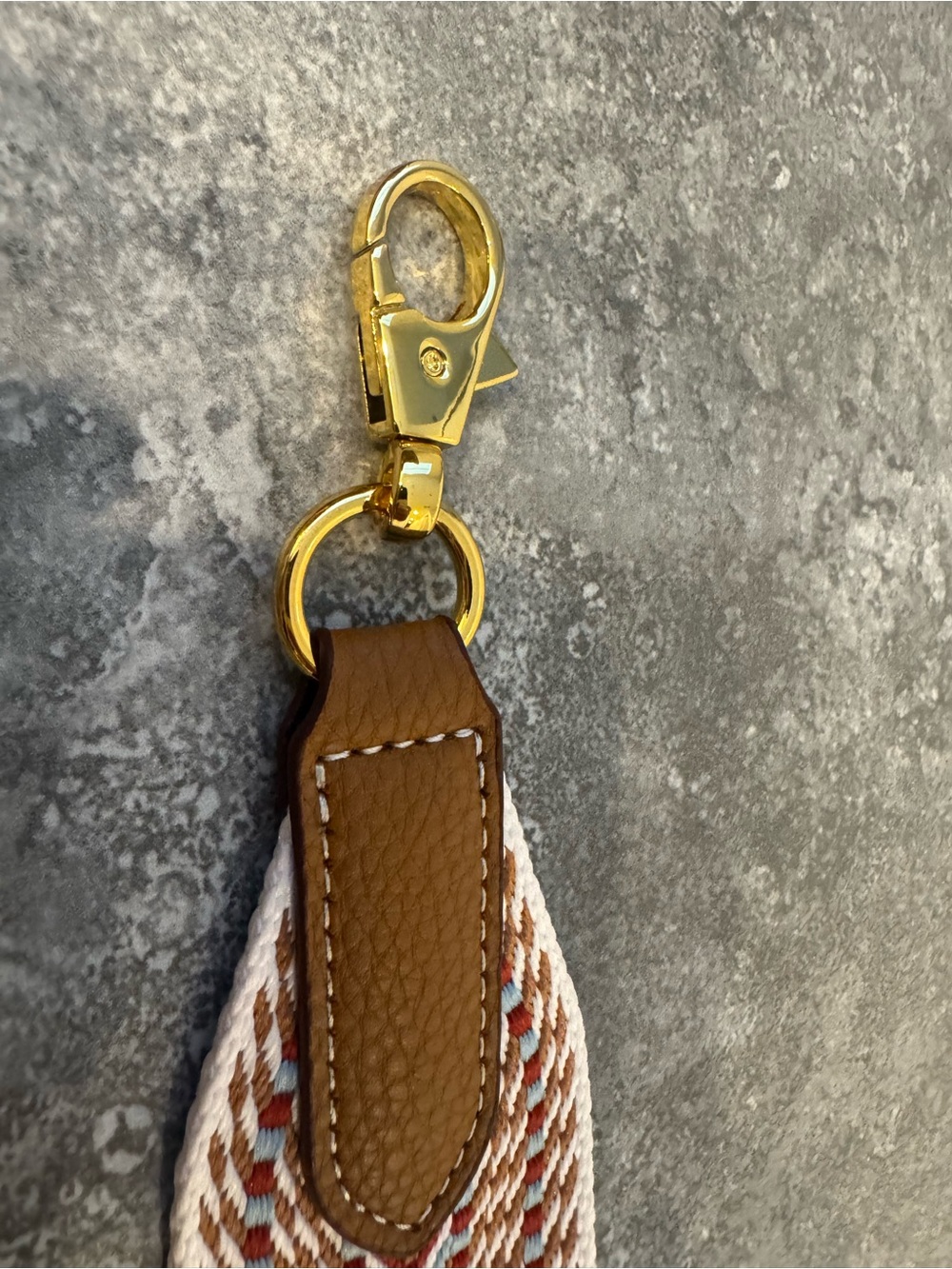 Purse strap for shoulder with gold hardware New